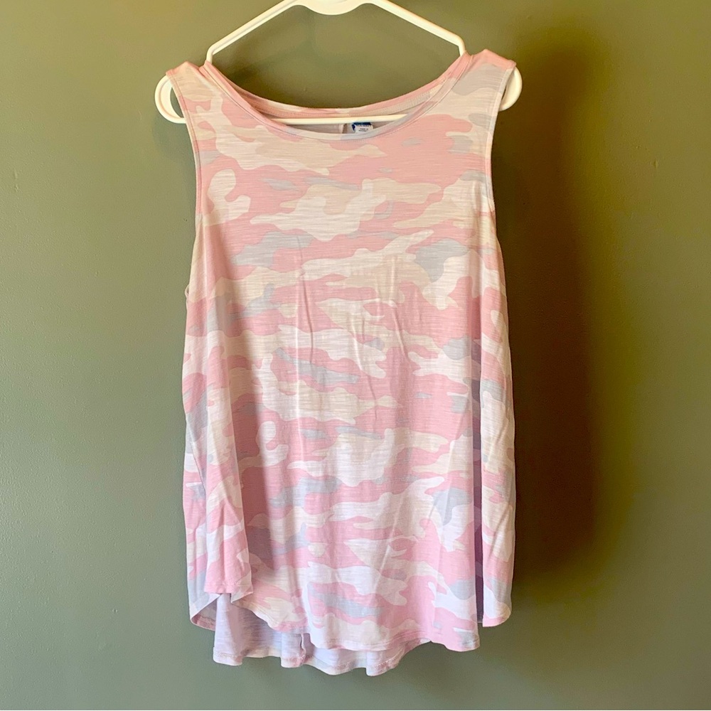 Old Navy Pink Camo Print Luxe Tank Top
